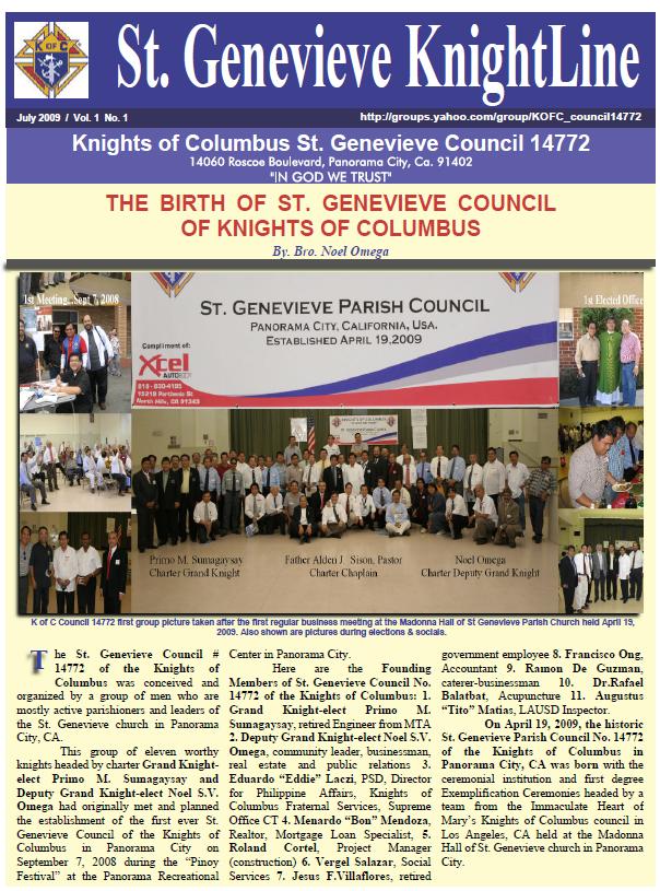 Knightline July 2009 page 1