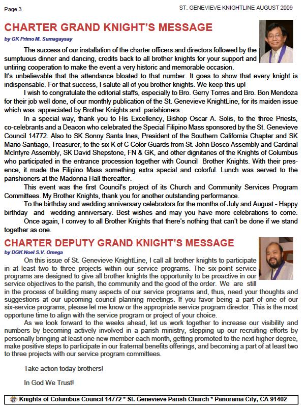 Knightline August 2009 page 3