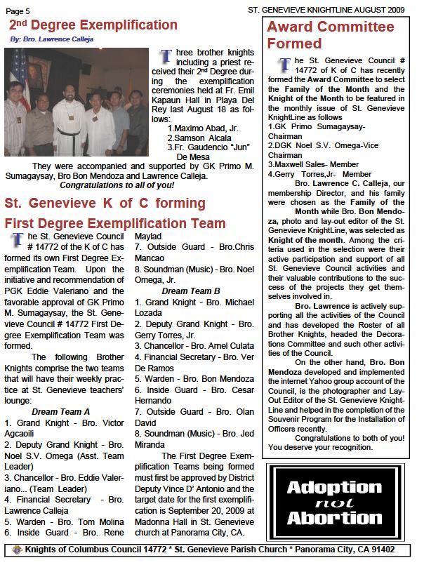 Knightline August 2009 page 5