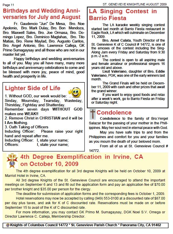 Knightline August 2009 page 11