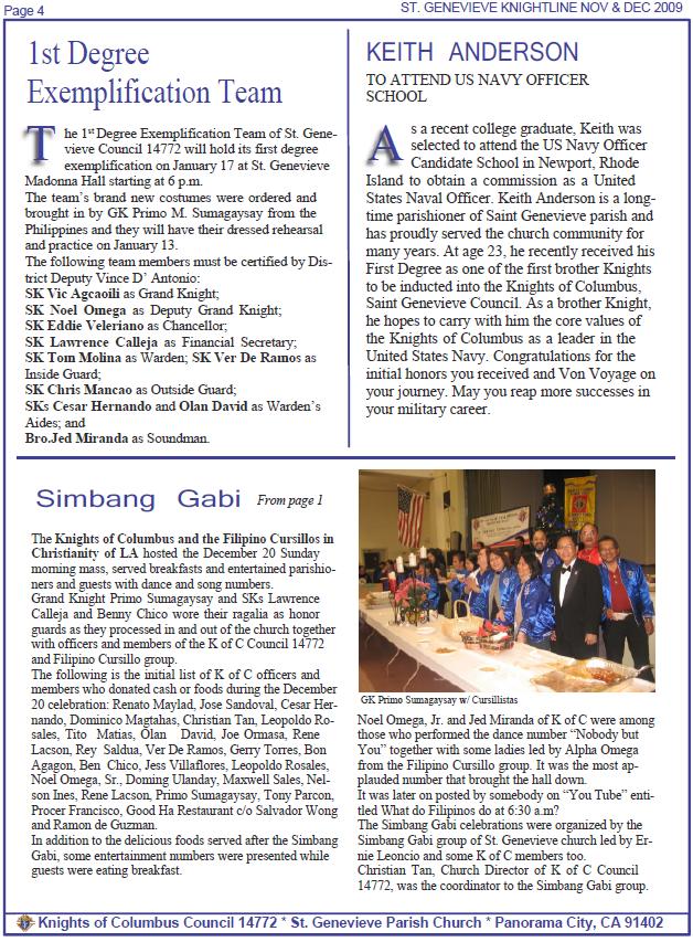Knightline November-December 2009 page 4