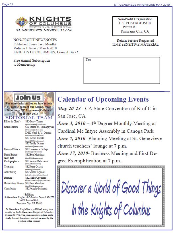 Knightline April-May 2010 page 12