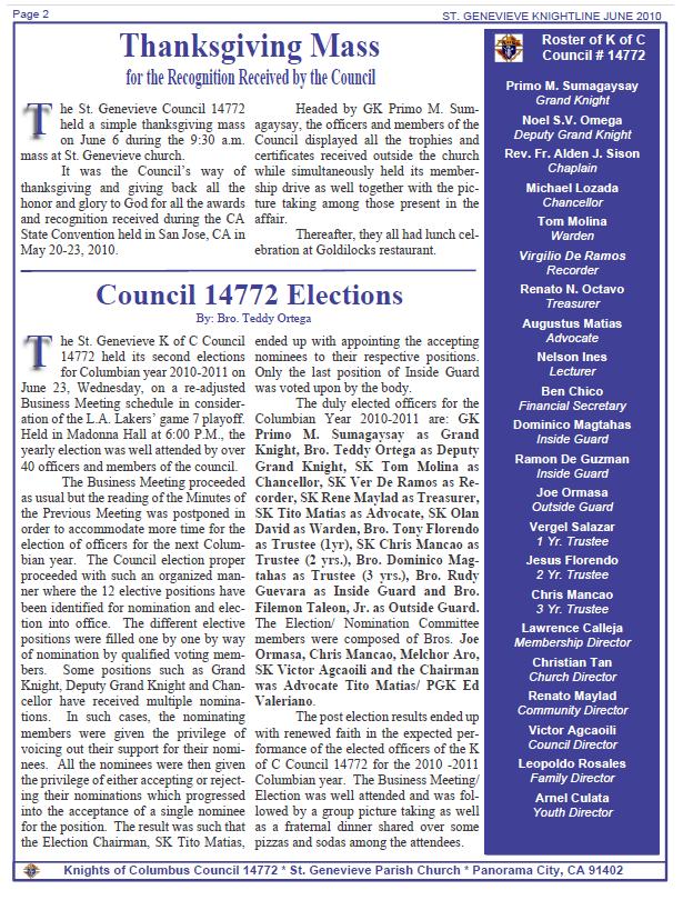 Knightline June 2010 page 2