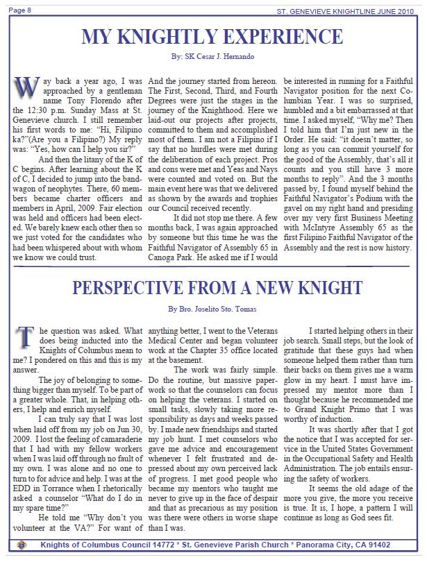 Knightline June 2010 page 8